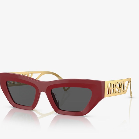 NIB Versace VE4432U sunglasses  with Red Frame and Gold Temples - Picture 2 of 9